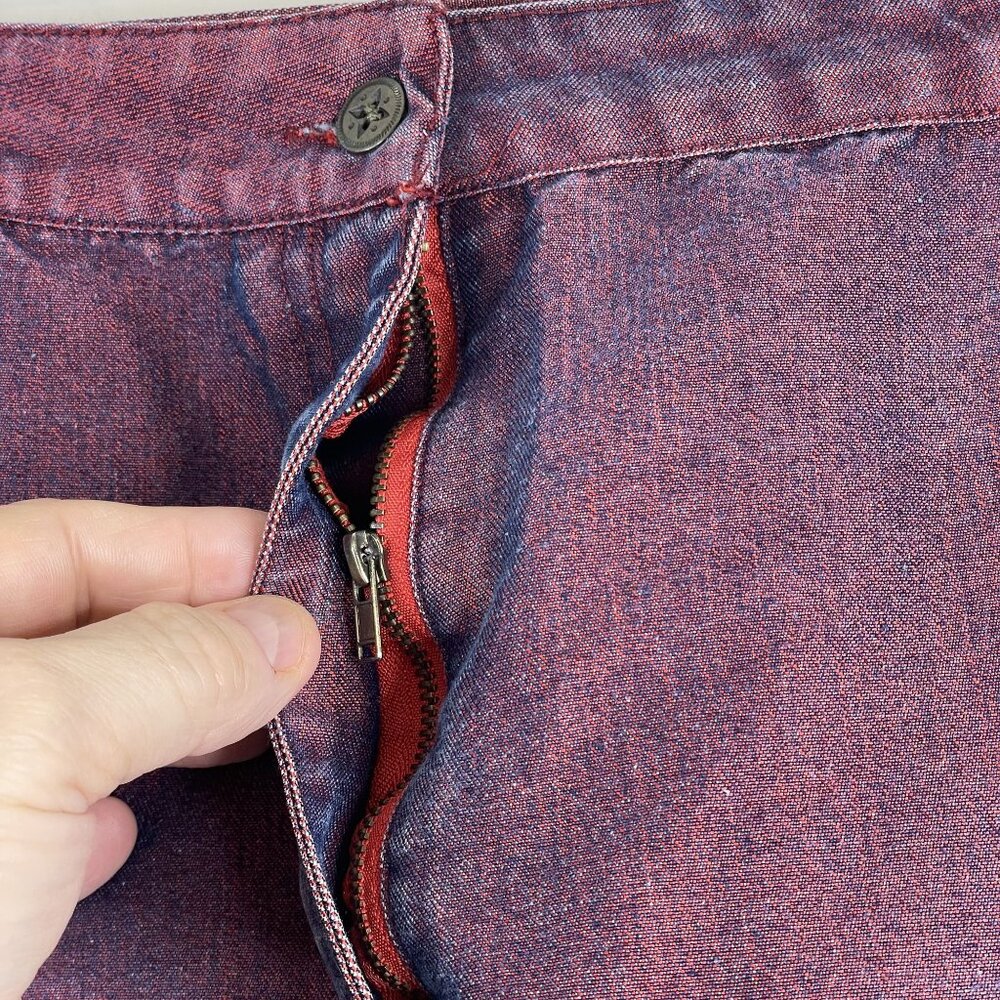 Vintage Indie Denim Skirt Womens 3X Red Irridescent Grunge Casual Modest Classic - Picture 2 of 8